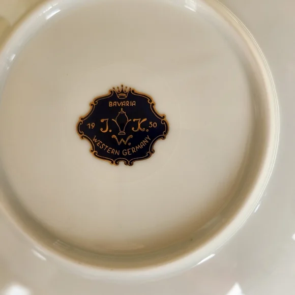 Vintage JKW Bavaria 1930 Western Germany Floral 7" Salad Plate - Picture 4 of 4